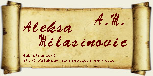 Aleksa Milašinović vizit kartica